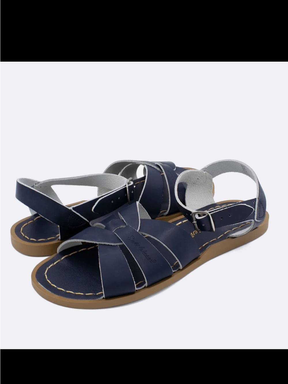 Salt Water Sandals, Navy Leather, 7 - Picture 2 of 9